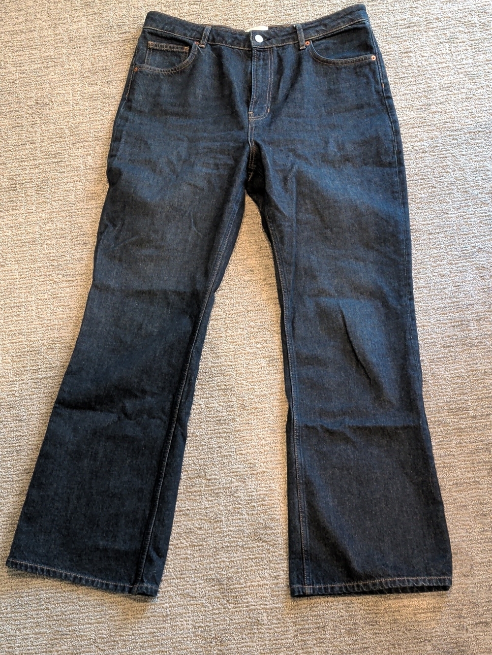 Reformation Dark Indigo High-Rise Wide-Leg Jeans